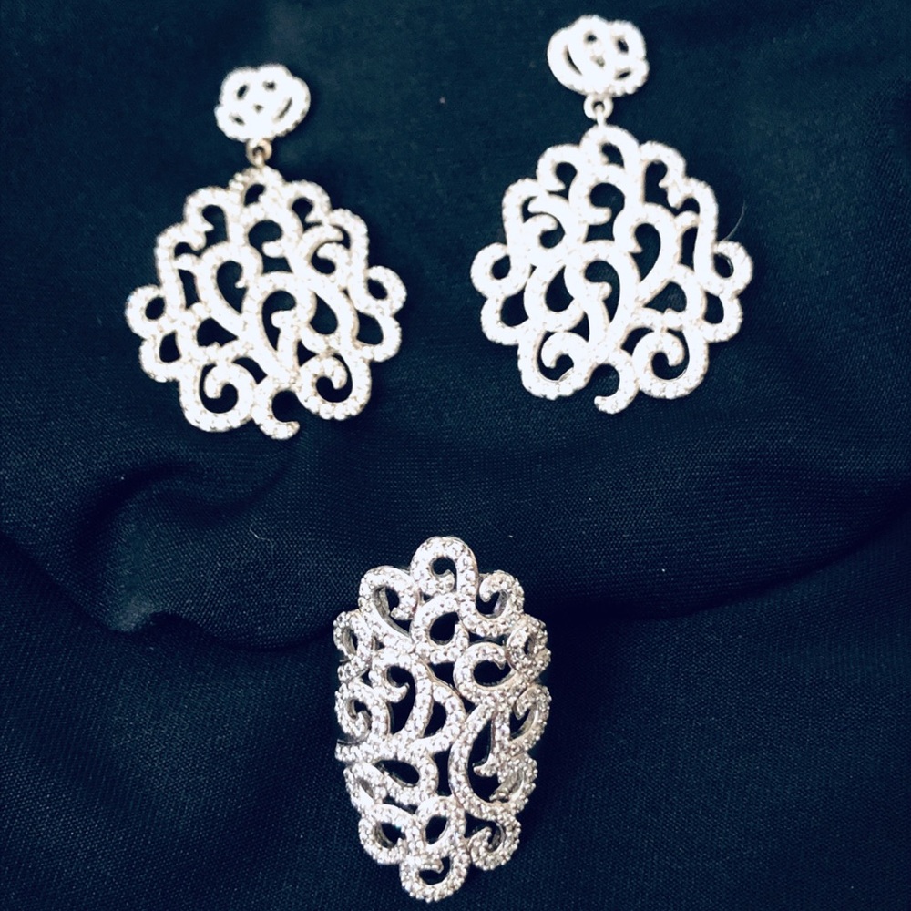 VANNA K Statement Ring and Earring Suite